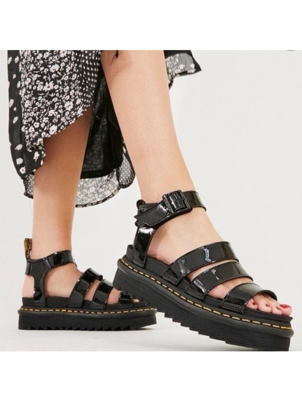 Dr. Martens Blaire Patent
Leather Black Platform Sandals